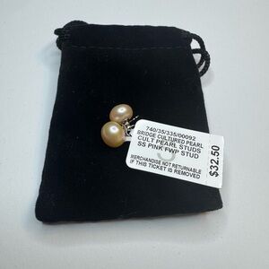 Pink Cultured Pearl Stud Earrings